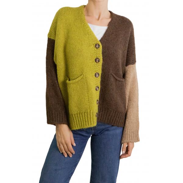 Cardigan multicolor con bottoni 